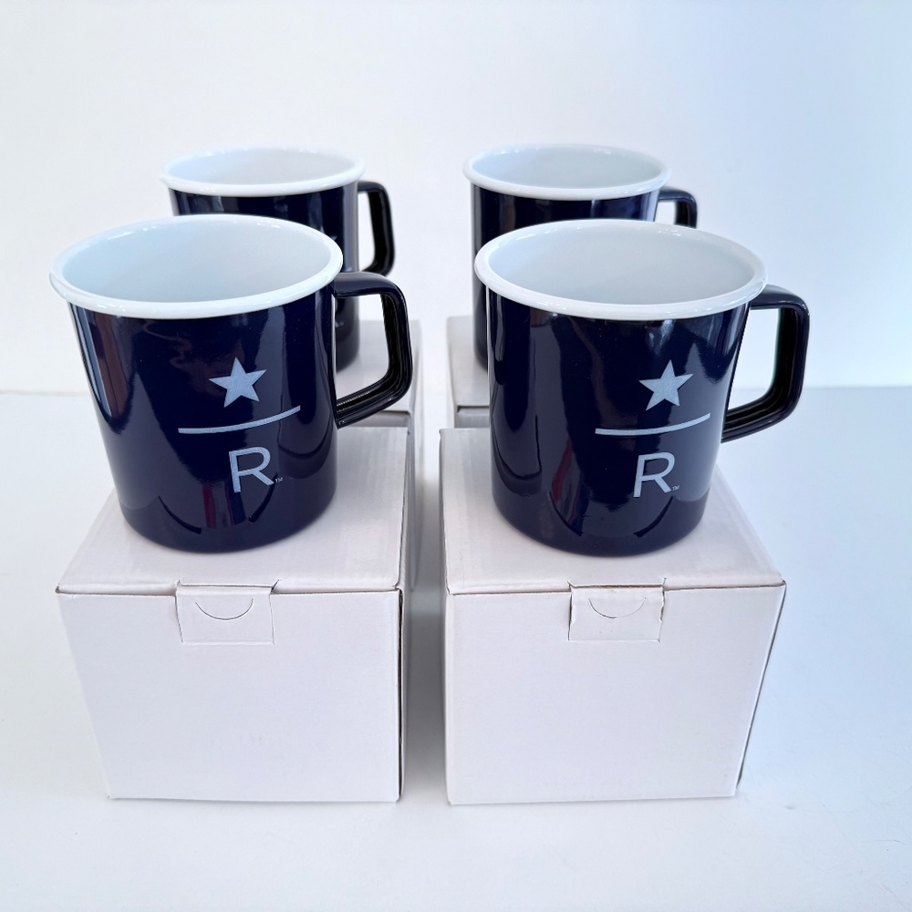 Starbucks Reserve Enameled Metal Mugs - Set of 4 - New in Boxes
